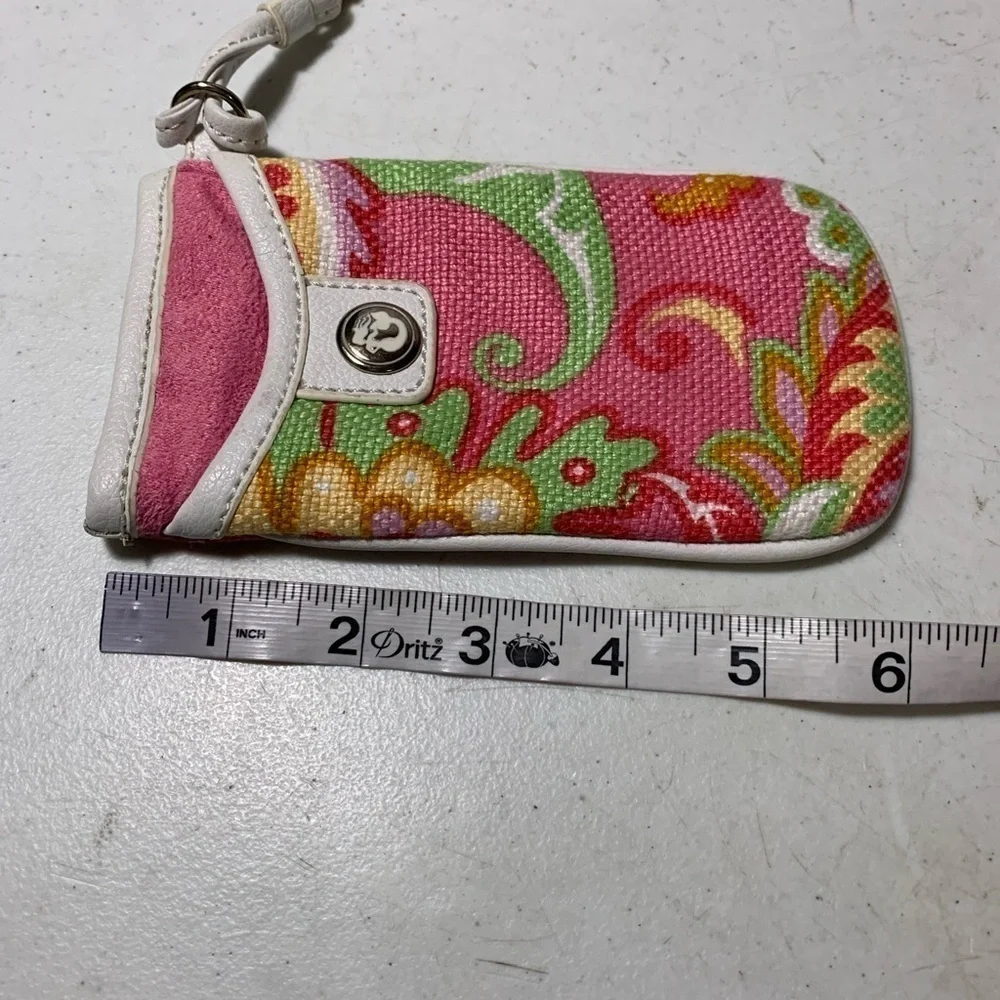 Spartina 449 womens Linen and Leather Cell Phone Case floral pink
